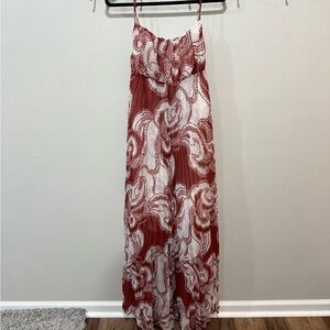 Elegant Red and White Women's Dress